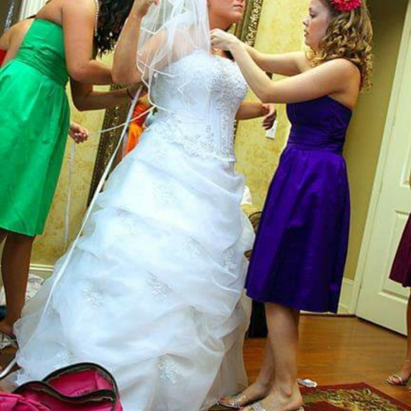 Organza Corset with Beaded Lace Appliques - Picture 4 of 4